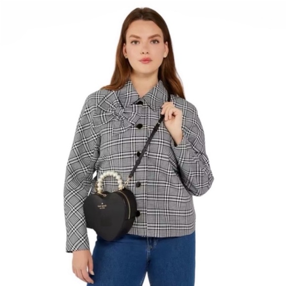 Kate Spade Love Shack Heart Pearl Handle Crossbody Black - Picture 5 of 14